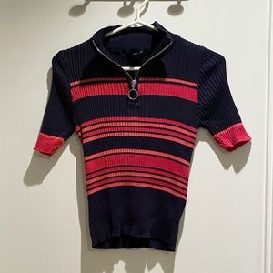 2/$20🍁 MAVI - Zippered Shortsleeved Knit Top